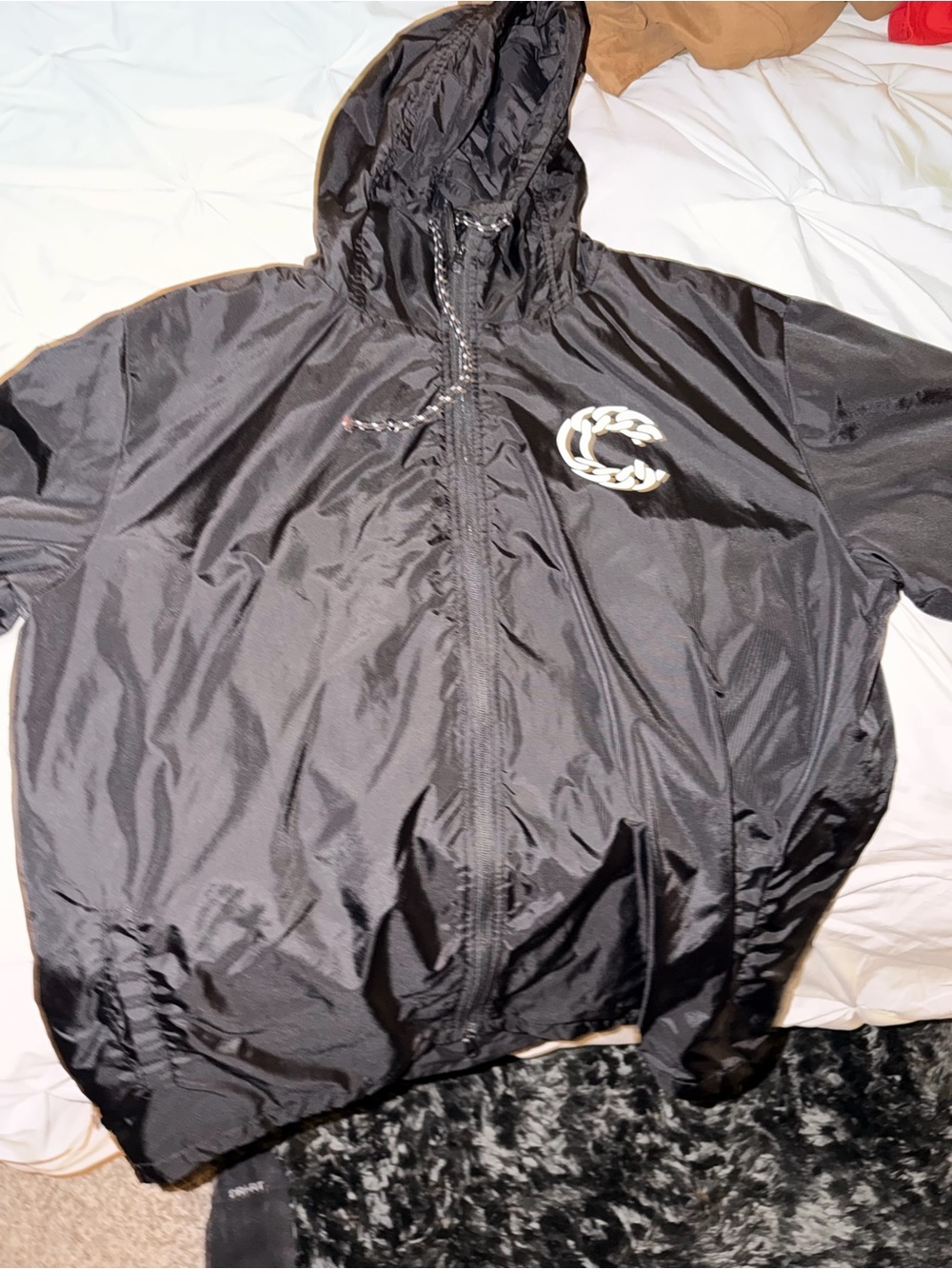 Crooks & Castles Black Varsity-Style Graphic Jacket